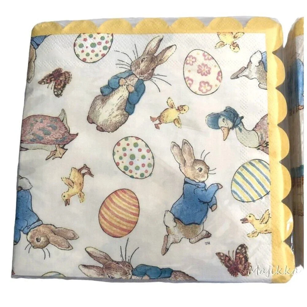 Beatrix Potter Peter Rabbit Baby Shower Easter 32 Pk Paper Napkins